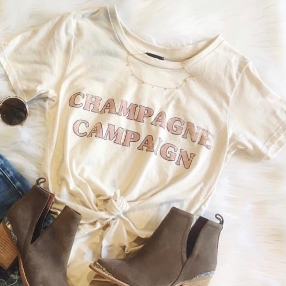 Champagne Campaign T-Shirt. Small.
